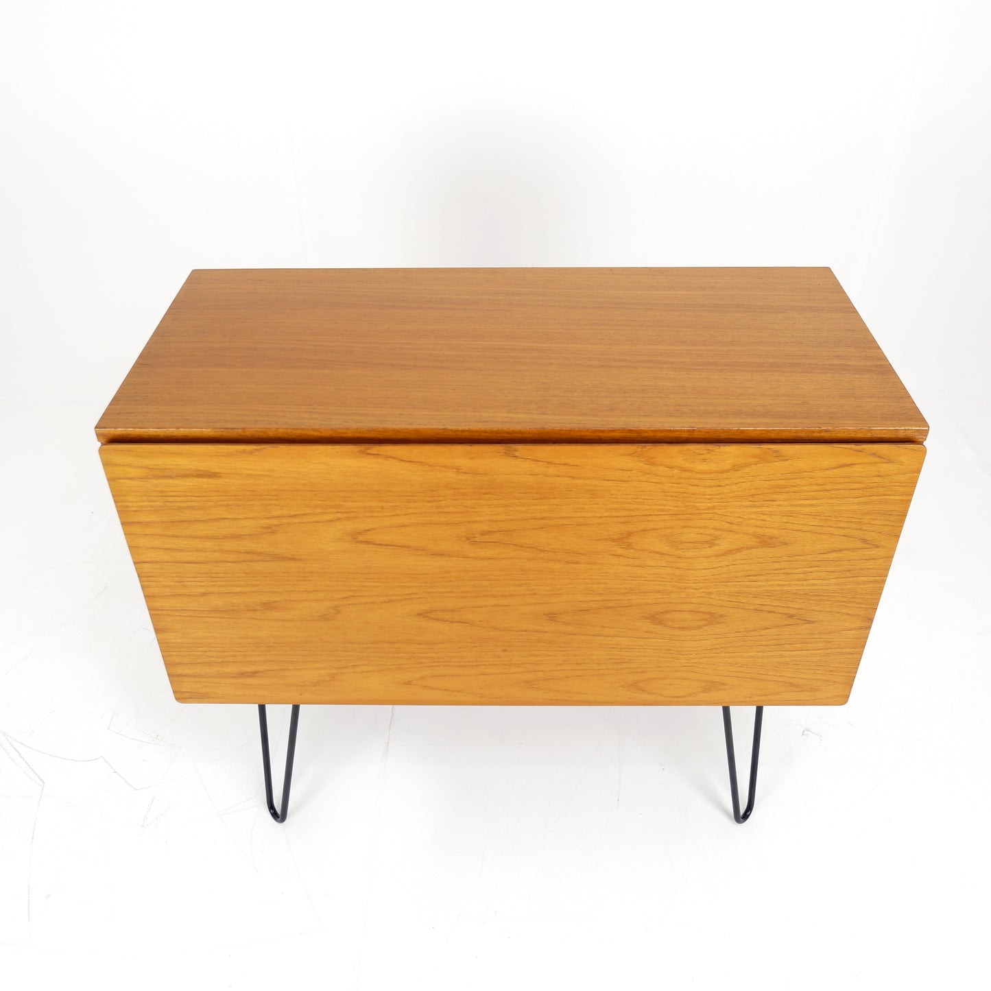 Mid Century Drinks Cabinet with Light in Teak by Beaver & Tapley - Hairpin Legs