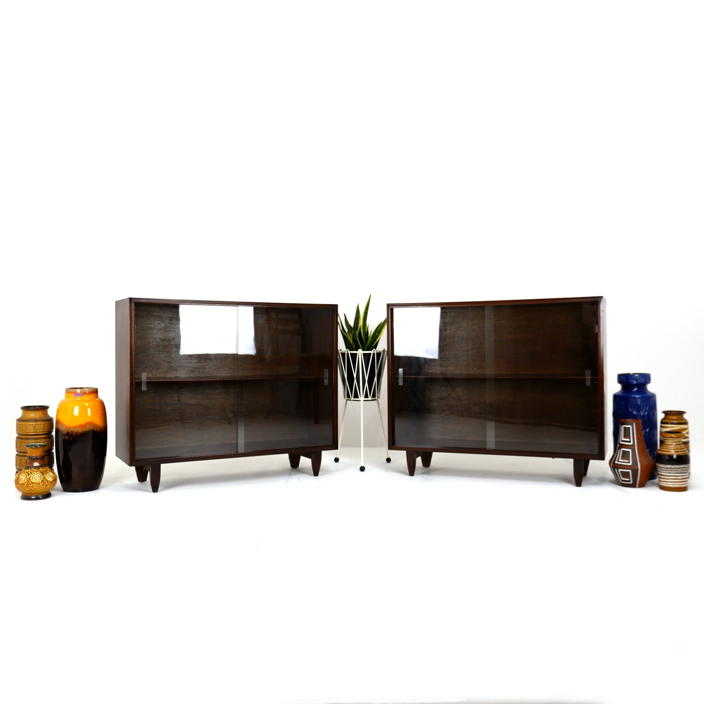 Pair of Mid Century Rosewood Bookcases / Display Cabinets by Beaver & Tapley Multi width