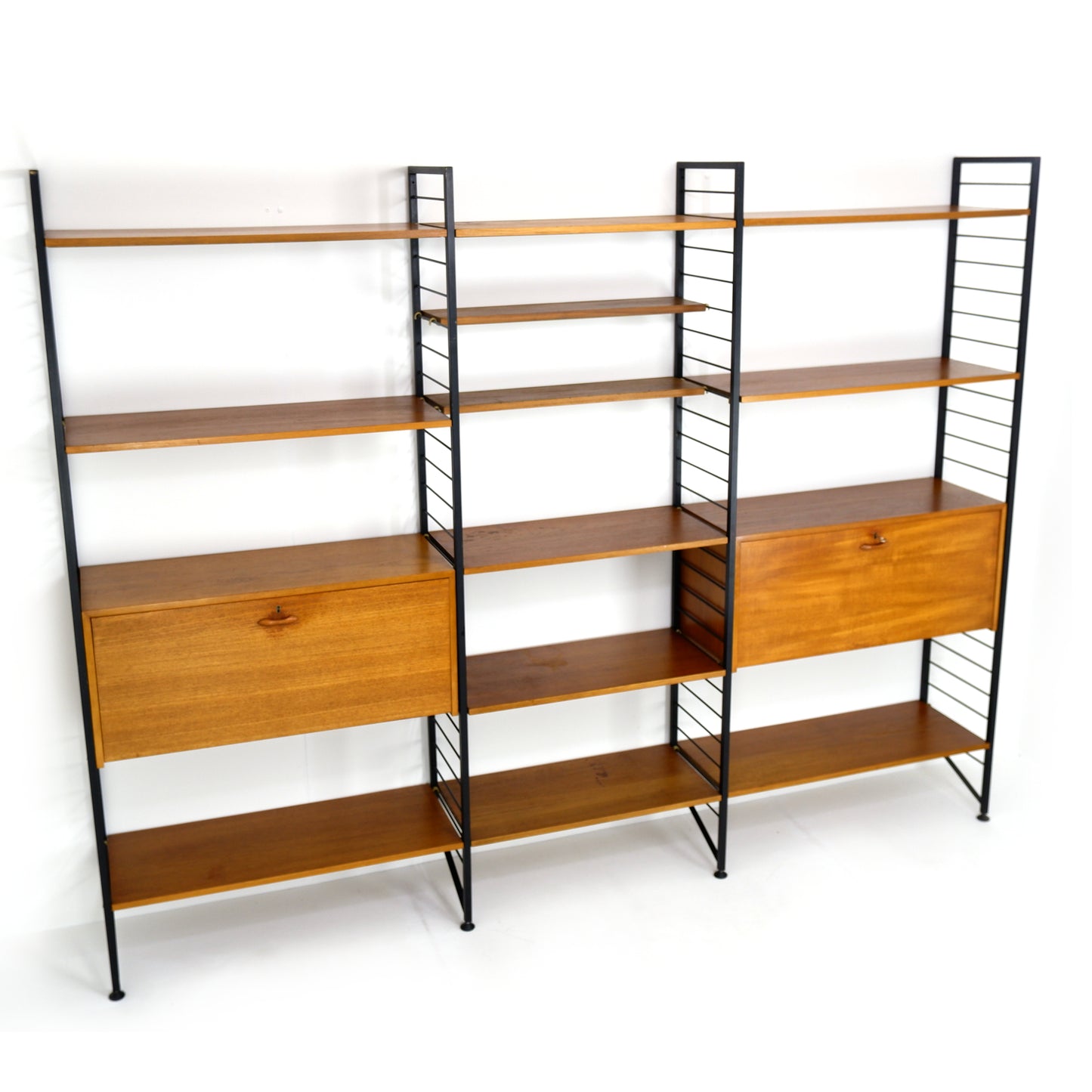 Ladderax Shelving System 3 Bays with Desk, Cocktail/Drinks Cabinet & Bookcases - Staples