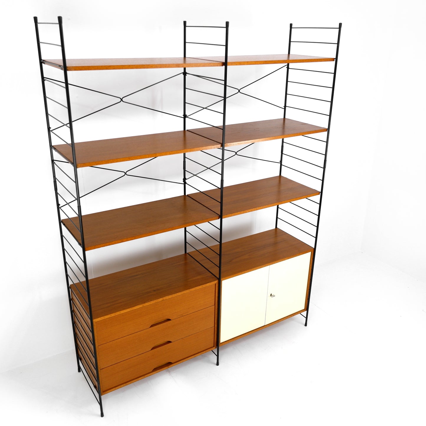 Mid Century WHB Regal String Shelving System - Cocktail/Drinks Cabinet & Drawers with Bookcase
