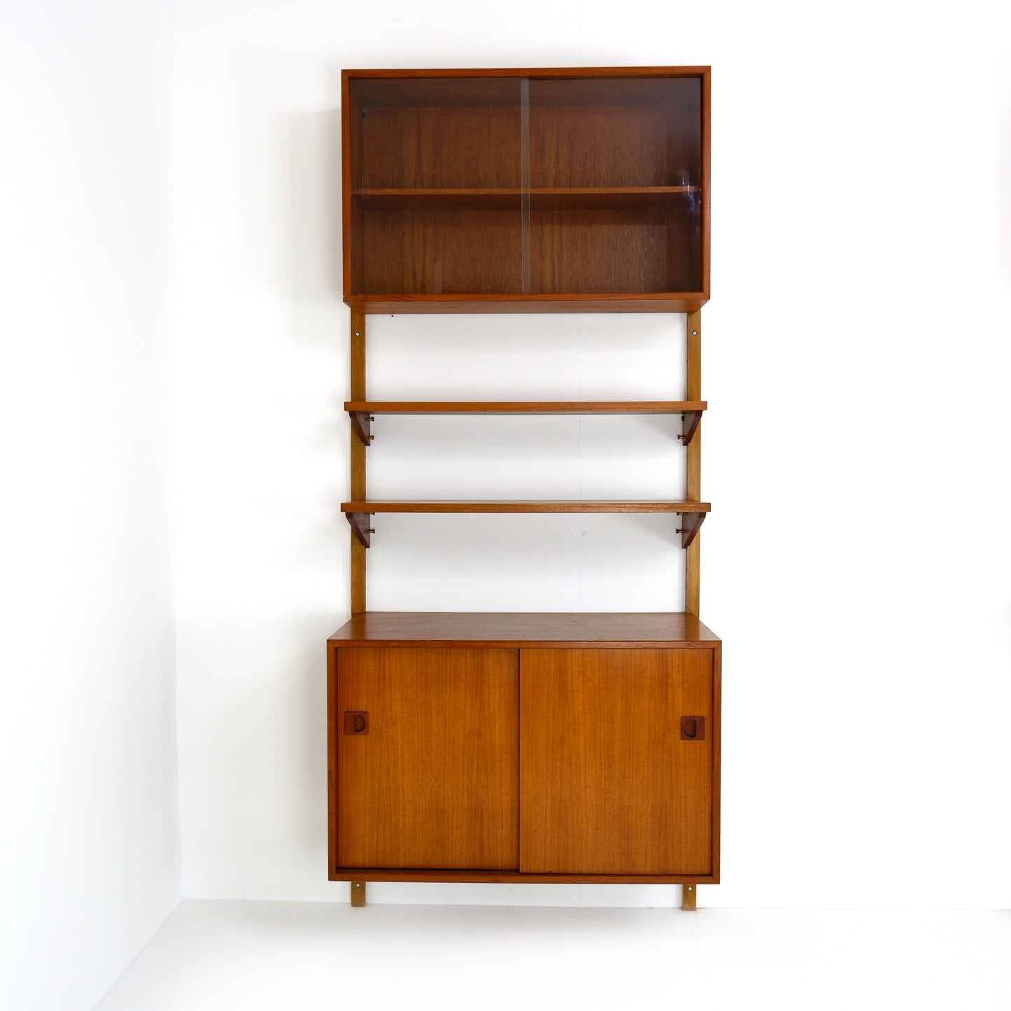 Danish Modern PS System Shelving Unit in Teak - Modular Desk and Cabinets with Bookcase Shelves