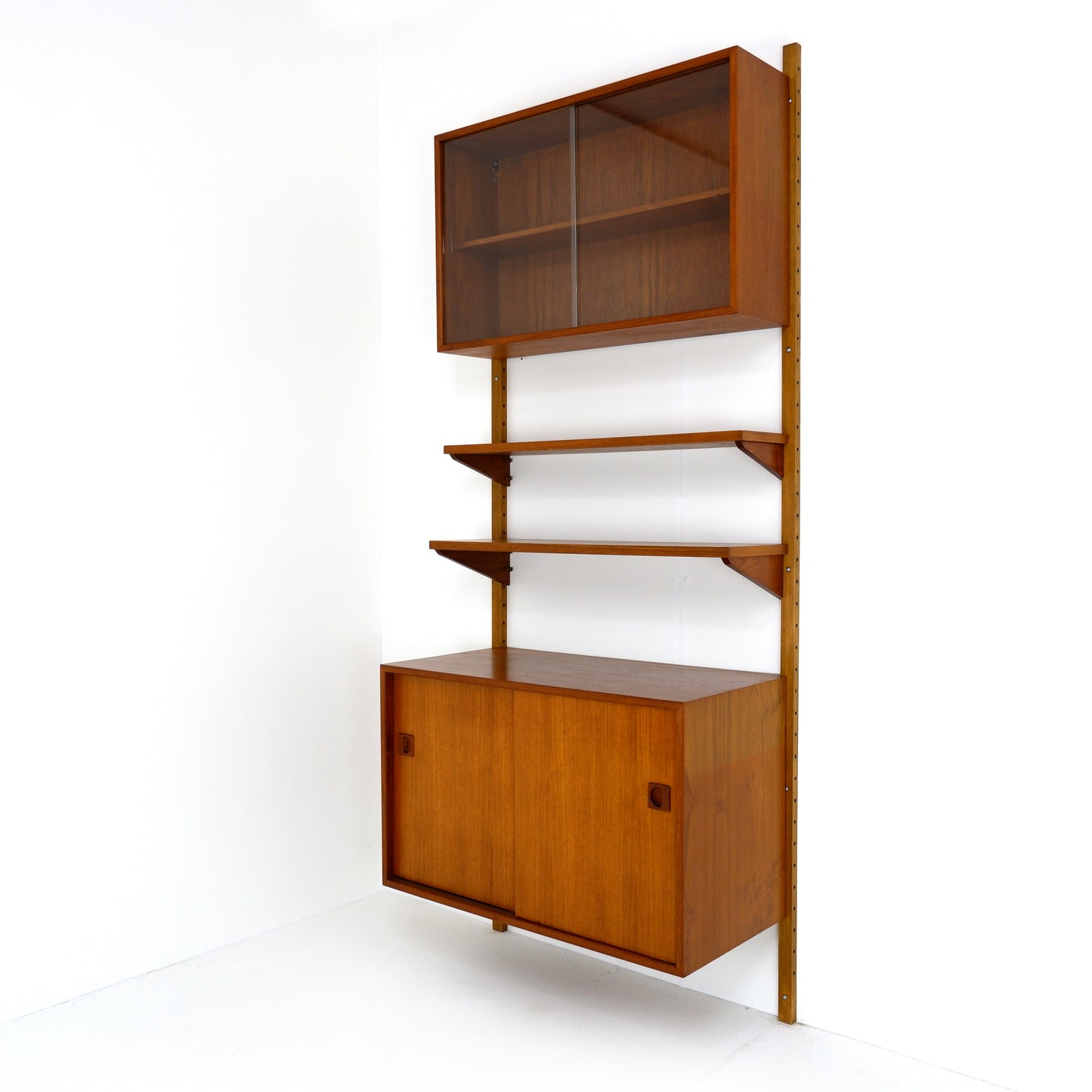Danish Modern PS System Shelving Unit in Teak - Modular Desk and Cabinets with Bookcase Shelves