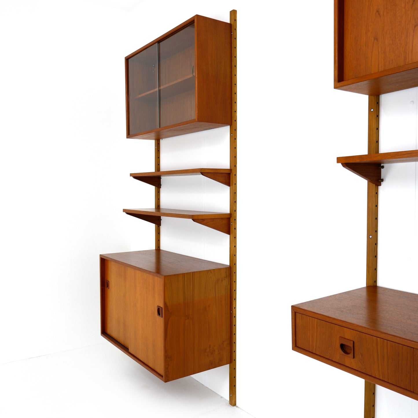 Danish Modern PS System Shelving Unit in Teak - Modular Desk and Cabinets with Bookcase Shelves