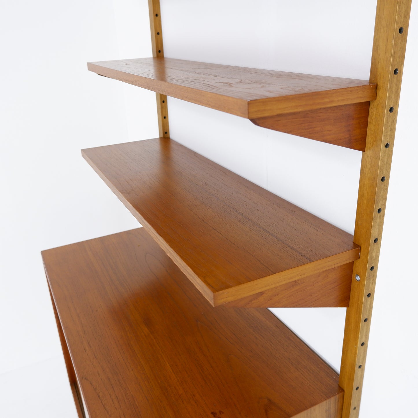 Danish Modern PS System Shelving Unit in Teak - Modular Desk and Cabinets with Bookcase Shelves