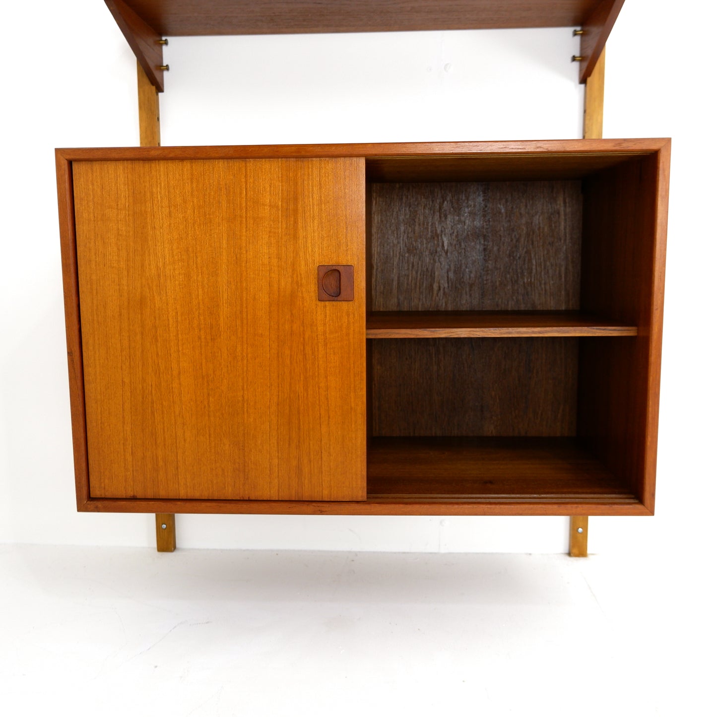 Danish Modern PS System Shelving Unit in Teak - Modular Desk and Cabinets with Bookcase Shelves