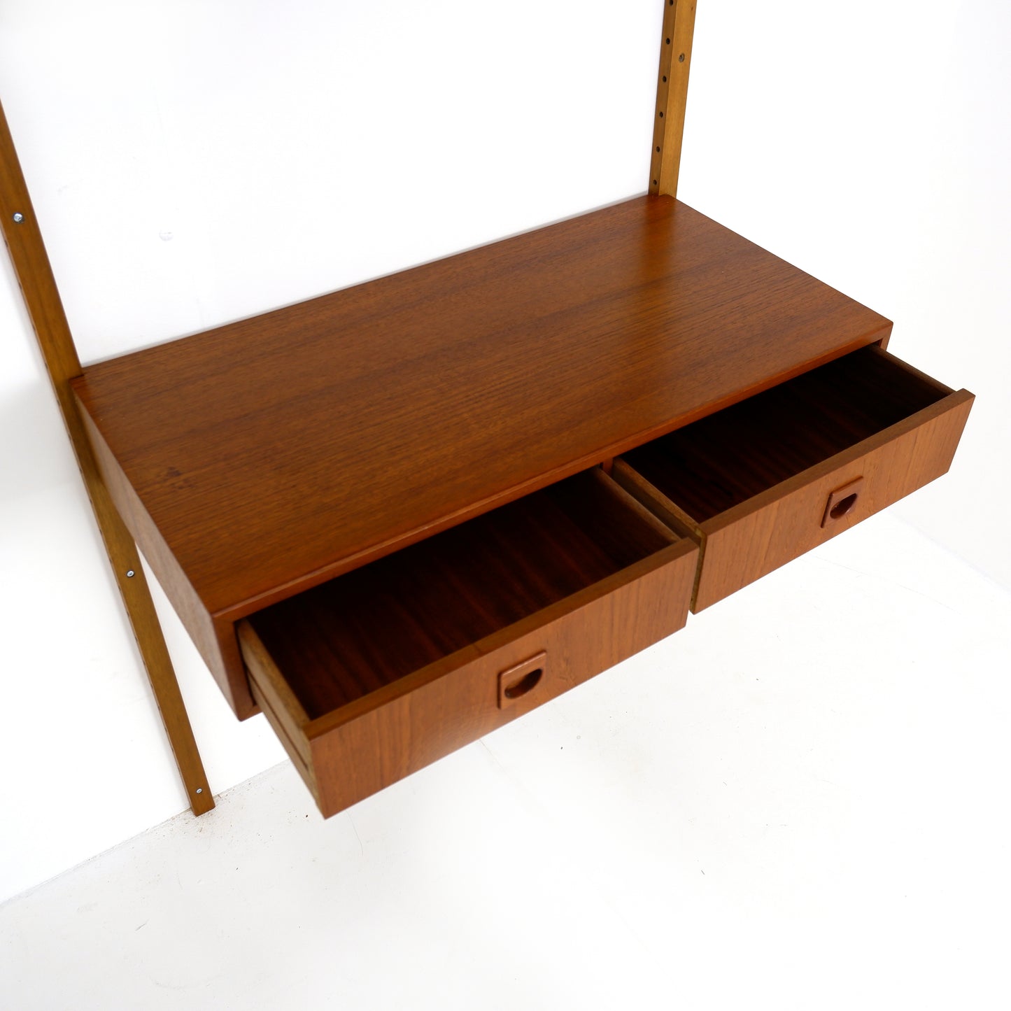Danish Modern PS System Shelving Unit in Teak - Modular Desk and Cabinets with Bookcase Shelves