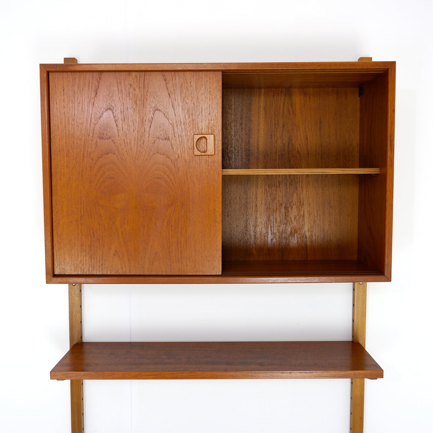 Danish Modern PS System Shelving Unit in Teak - Modular Desk and Cabinets with Bookcase Shelves