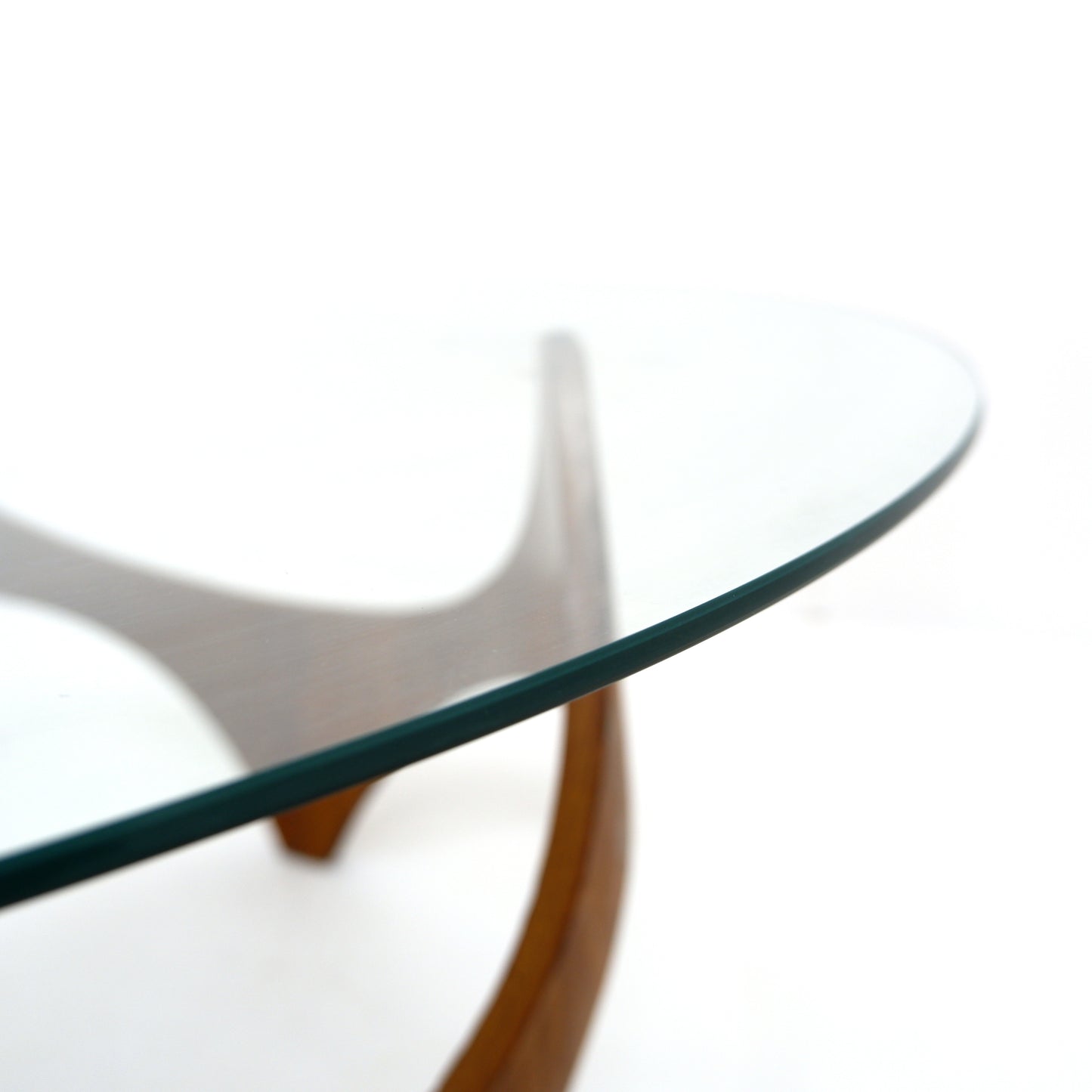 Mid Century Henry P. Glass Biomorphic Coffee Table - Circular Bent Ply/Teak and Glass