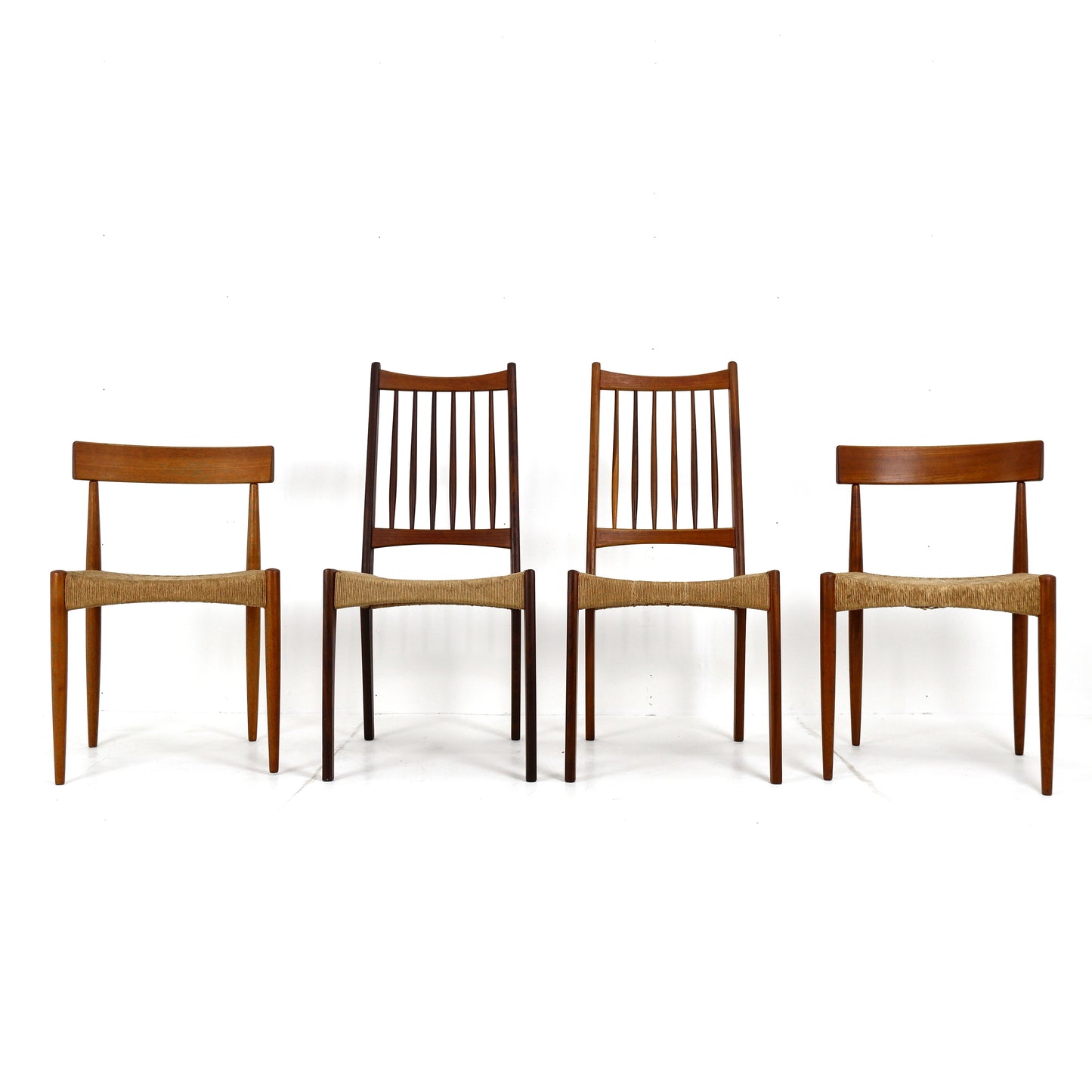Danish Modern Papercord Dining Chairs by Arne Hovmand Olsen For Mogens Kold - Set of 4 -Mid Century