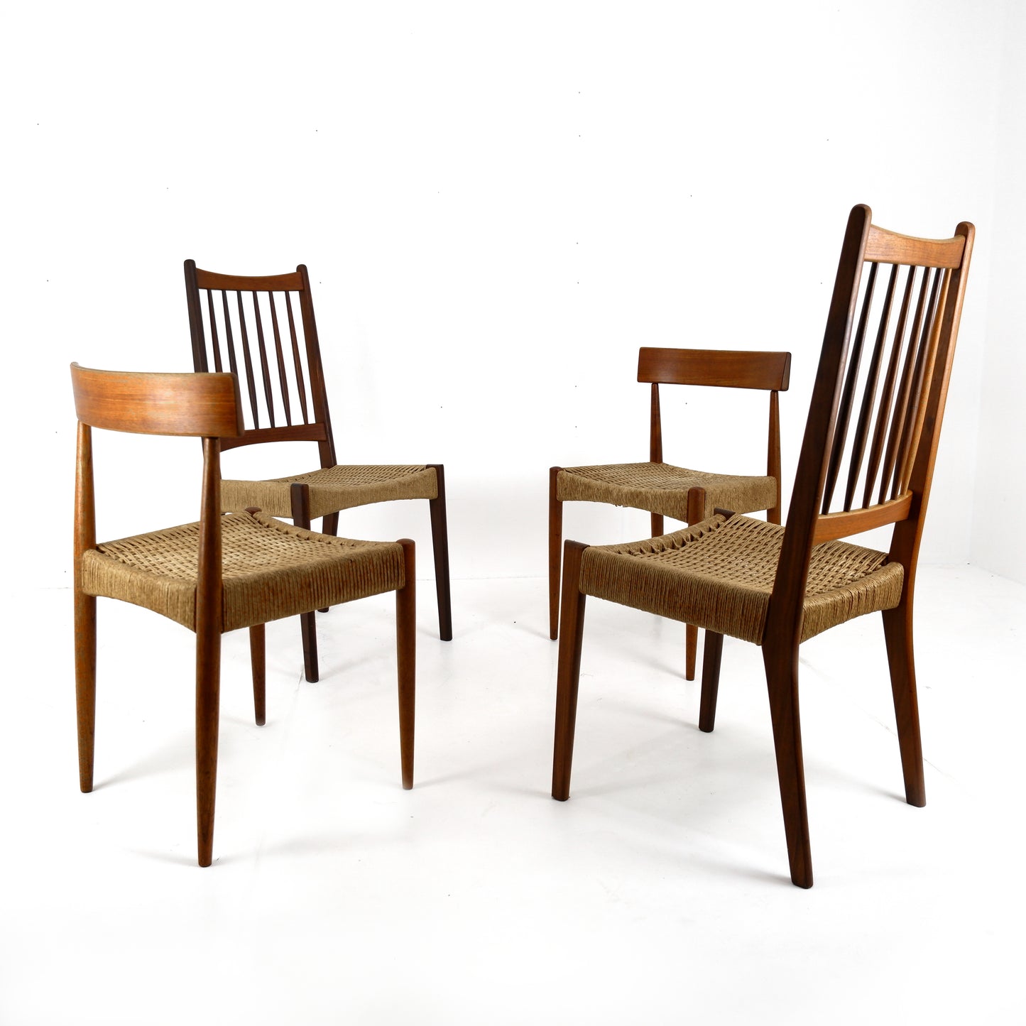 Danish Modern Papercord Dining Chairs by Arne Hovmand Olsen For Mogens Kold - Set of 4 -Mid Century