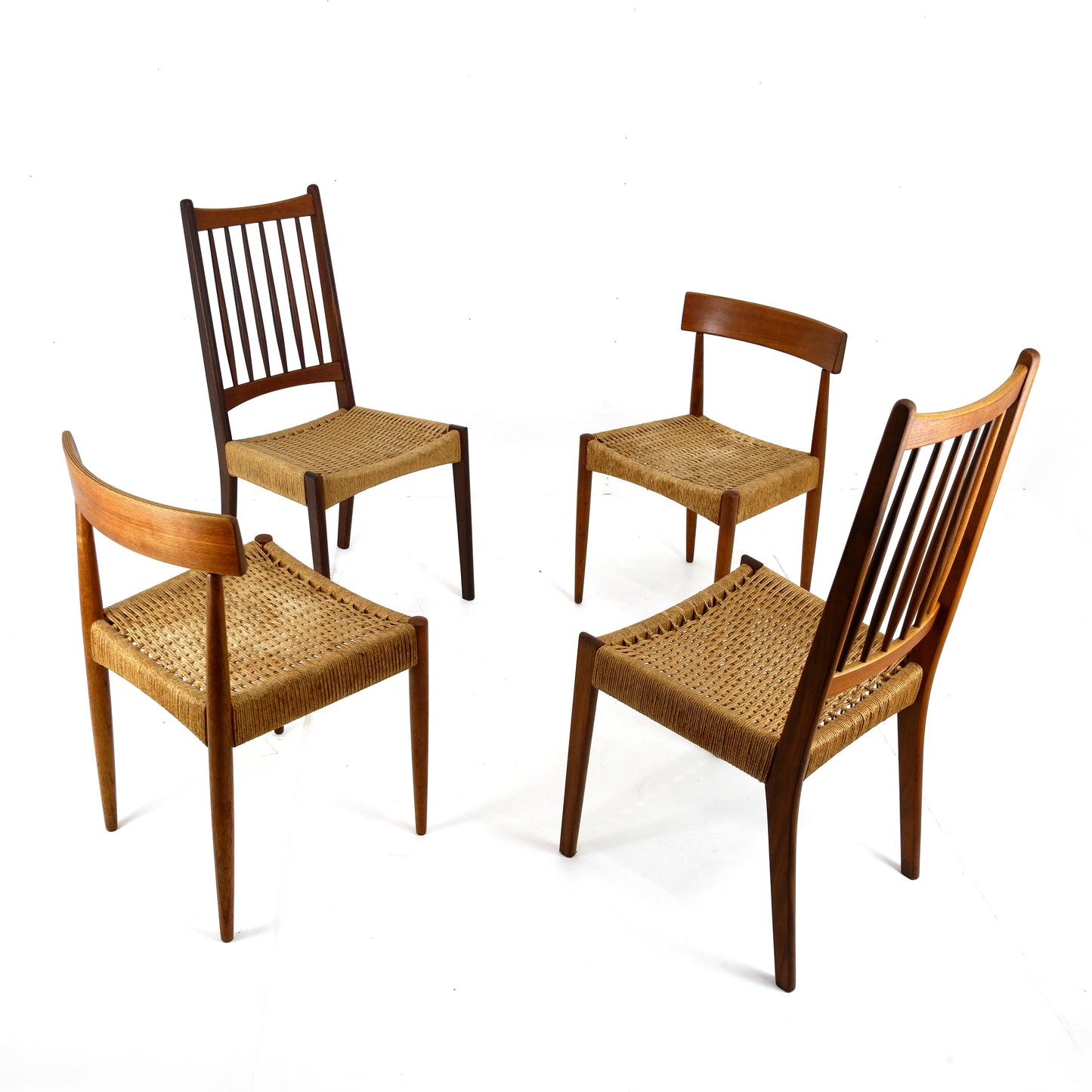 Danish Modern Papercord Dining Chairs by Arne Hovmand Olsen For Mogens Kold - Set of 4 -Mid Century