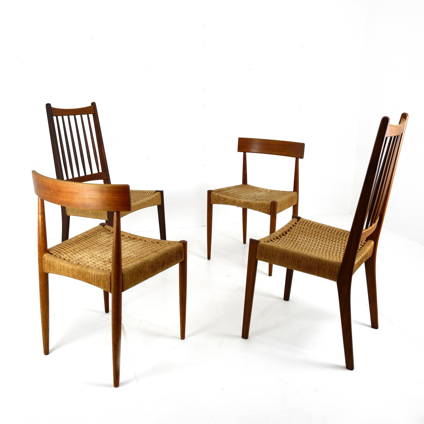 Danish Modern Papercord Dining Chairs by Arne Hovmand Olsen For Mogens Kold - Set of 4 -Mid Century
