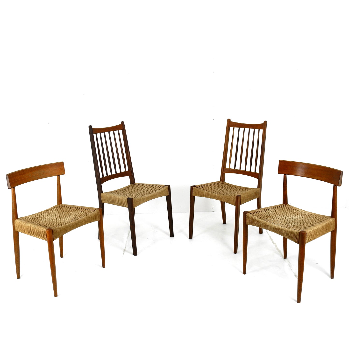 Danish Modern Papercord Dining Chairs by Arne Hovmand Olsen For Mogens Kold - Set of 4 -Mid Century