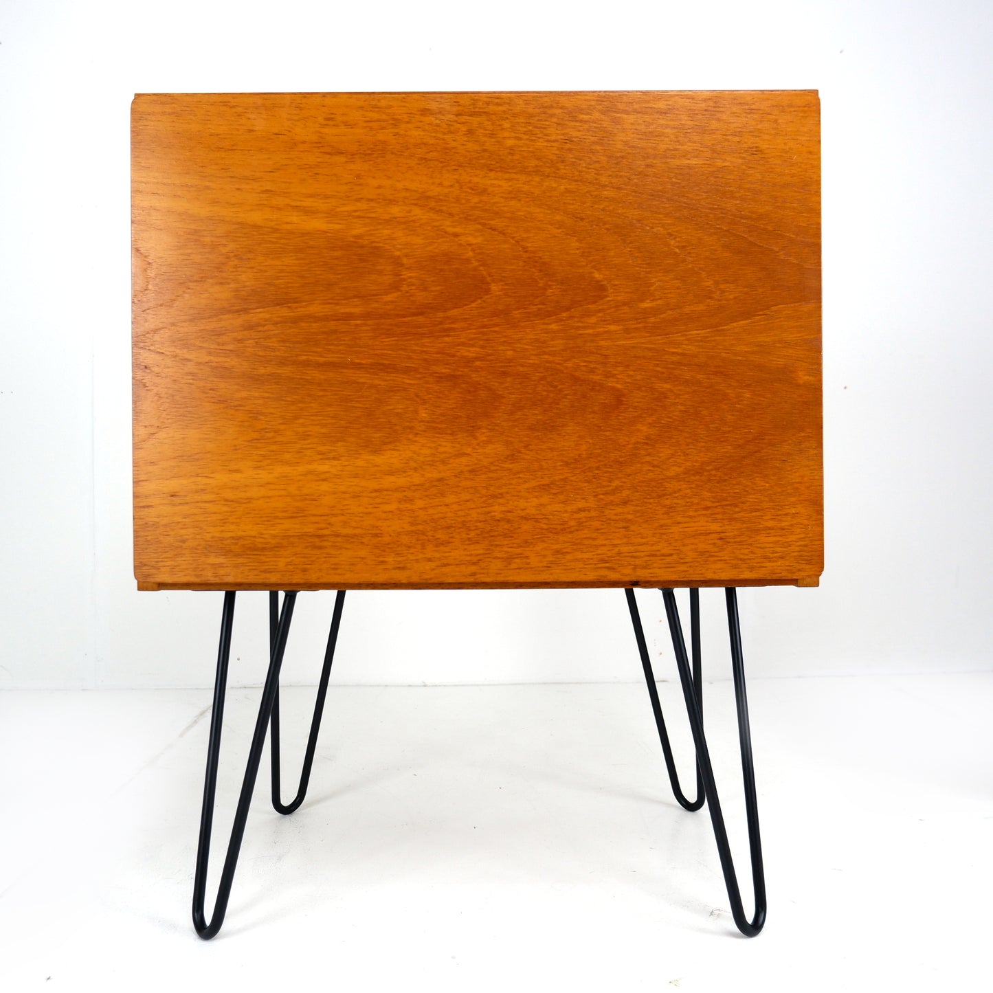 Mid Century Teak Record Cabinet / Cocktail Cabinet on Hairpin Legs