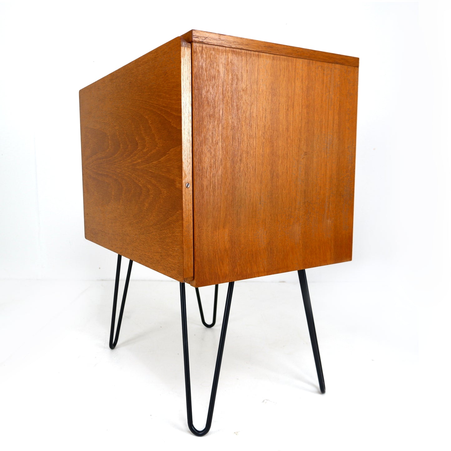 Mid Century Teak Record Cabinet / Cocktail Cabinet on Hairpin Legs