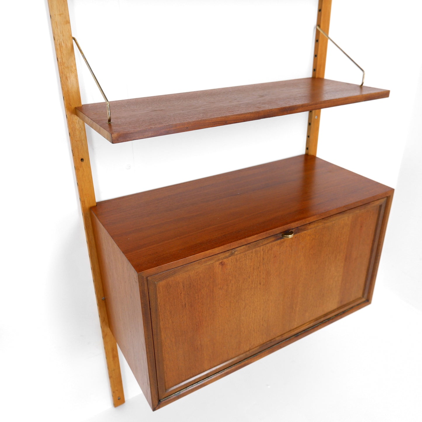 Poul Cadovius Danish Royal System Shelving Wall Unit in Teak - Cocktail/Drinks Cabinet with Bookcase Shelves