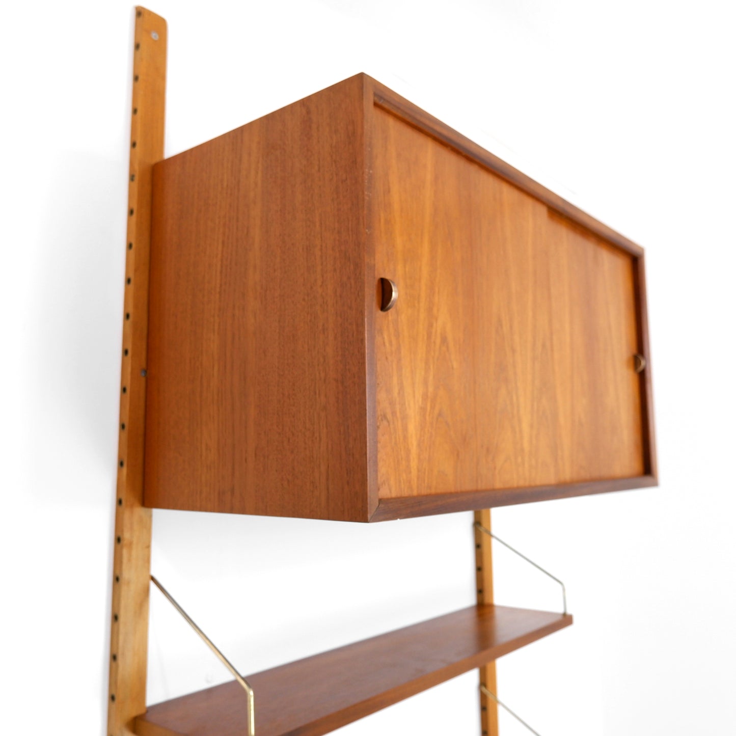 Poul Cadovius Danish Royal System Shelving Wall Unit in Teak - Cocktail/Drinks Cabinet with Bookcase Shelves