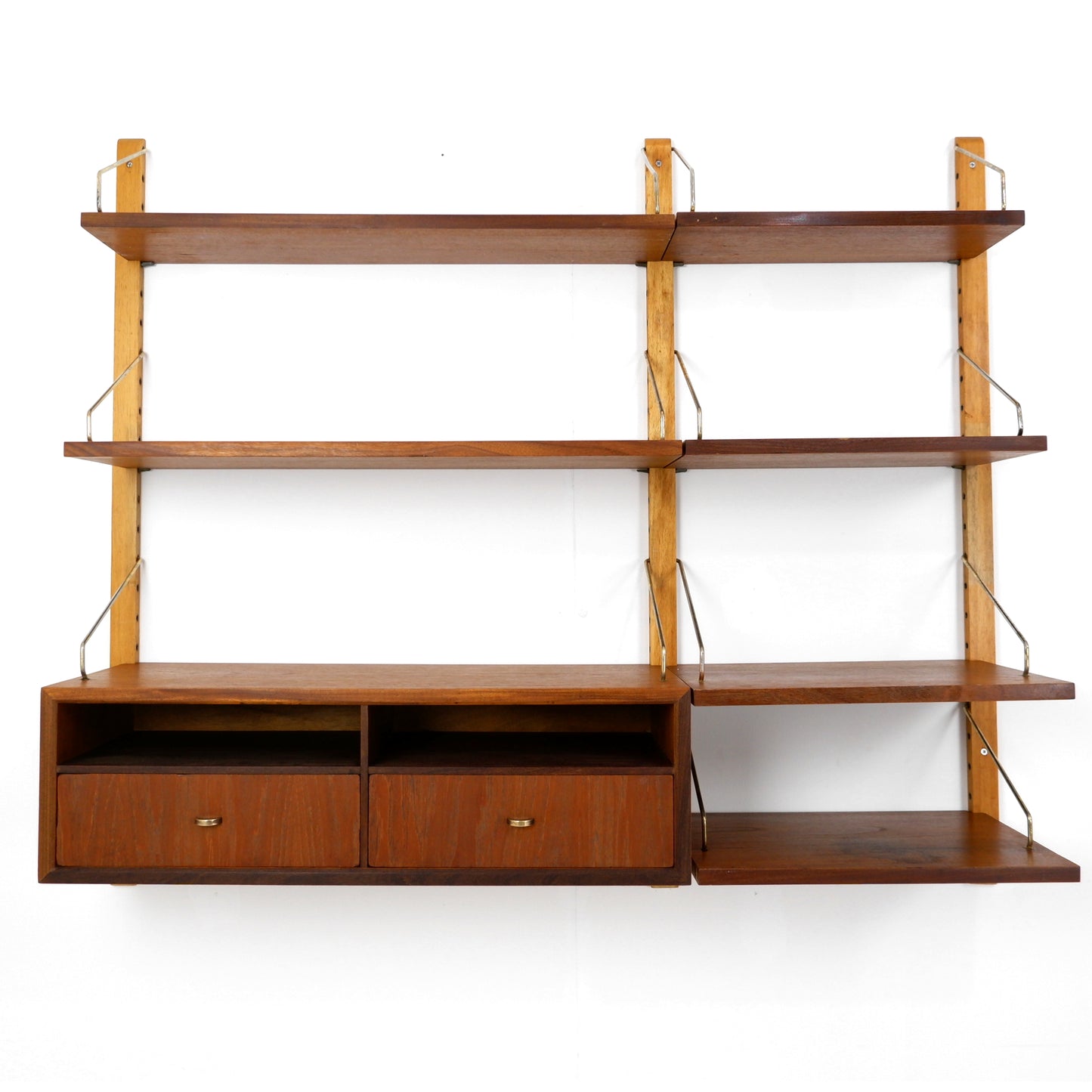 Poul Cadovius Danish Royal System Shelving Wall Unit in Teak - Cocktail/Drinks Cabinet with Bookcase Shelves