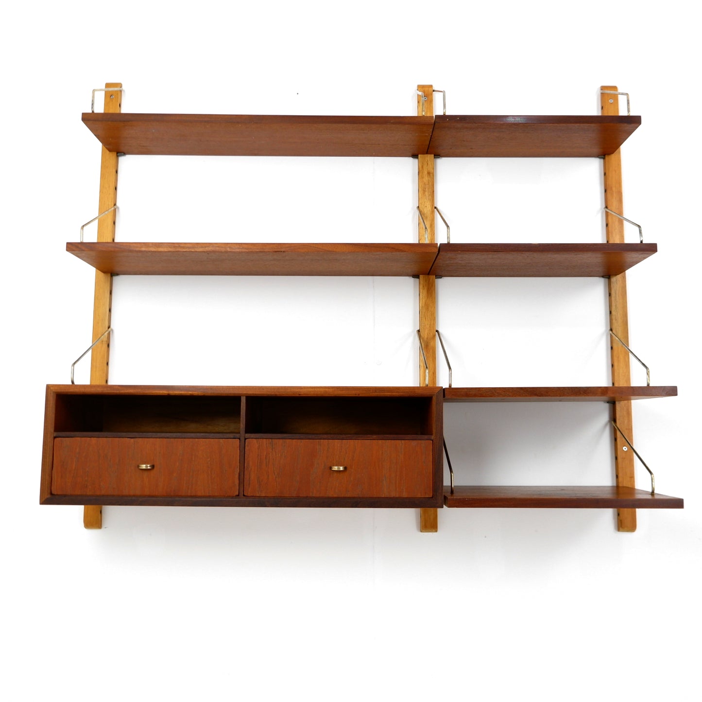 Poul Cadovius Danish Royal System Shelving Wall Unit in Teak - Cocktail/Drinks Cabinet with Bookcase Shelves