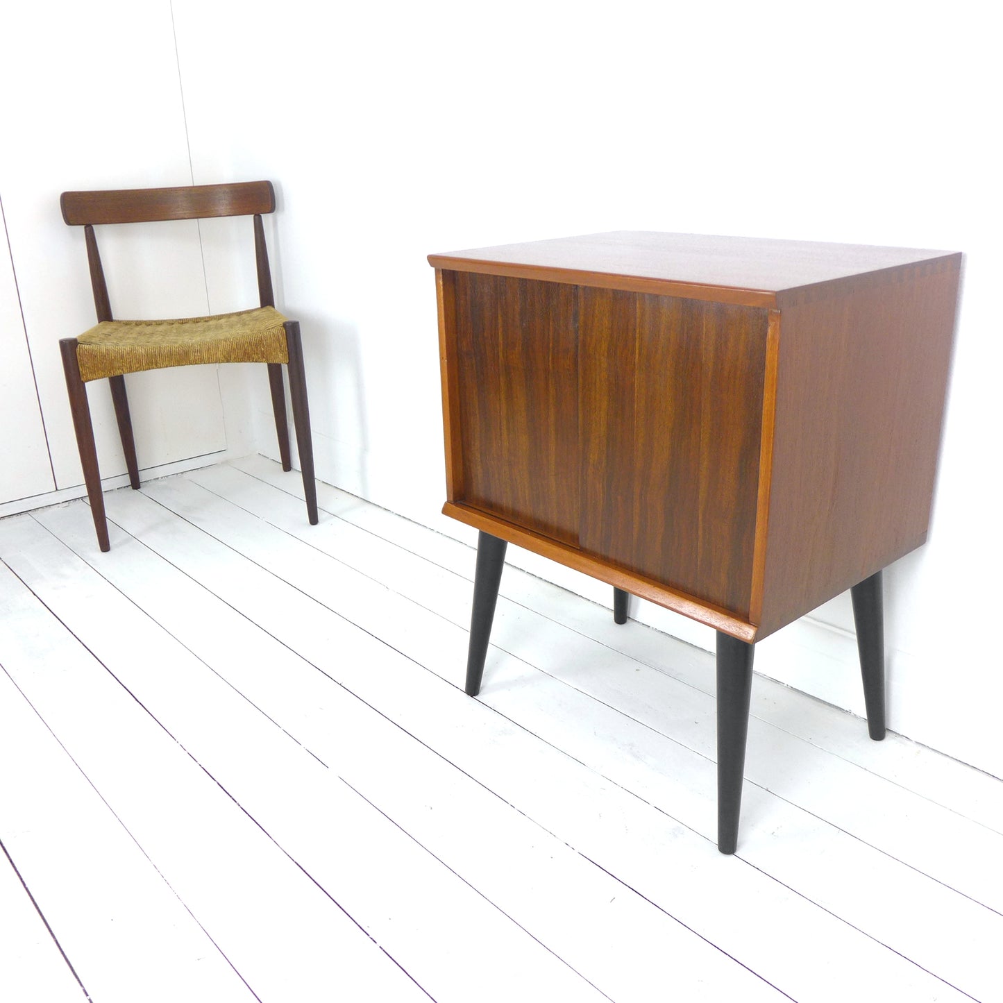 Mid Century Teak Record Cabinet