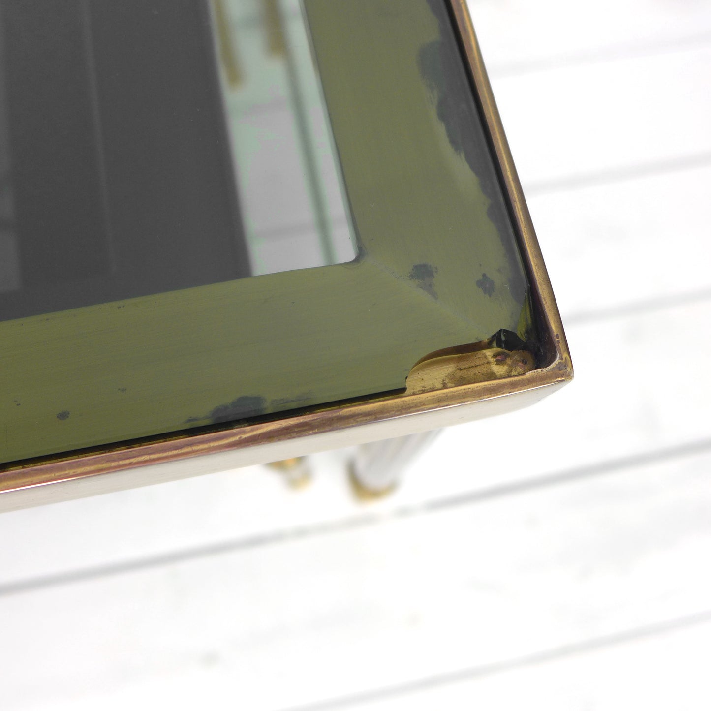 Mid Century Brass & Glass Nest of Tables by Maison Jansen