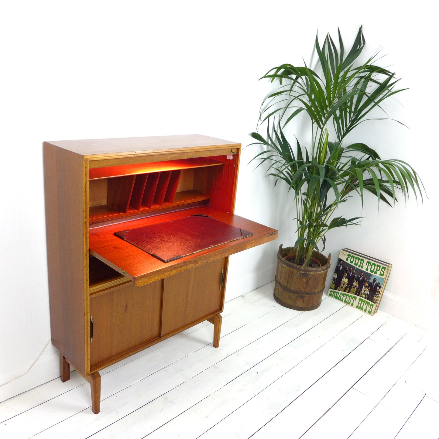 Mid Century Robert Heritage Desk/Bureau in Teak for Beaver & Tapley