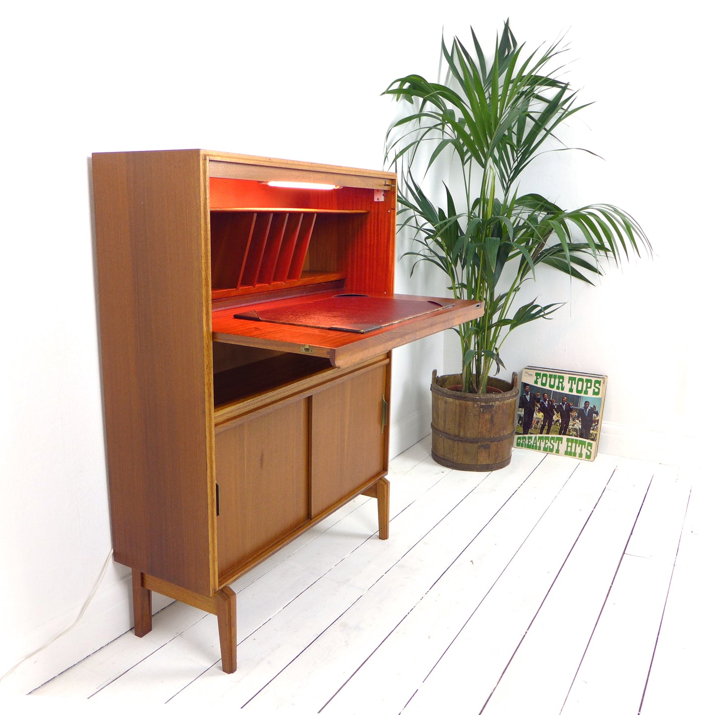 Mid Century Robert Heritage Desk/Bureau in Teak for Beaver & Tapley