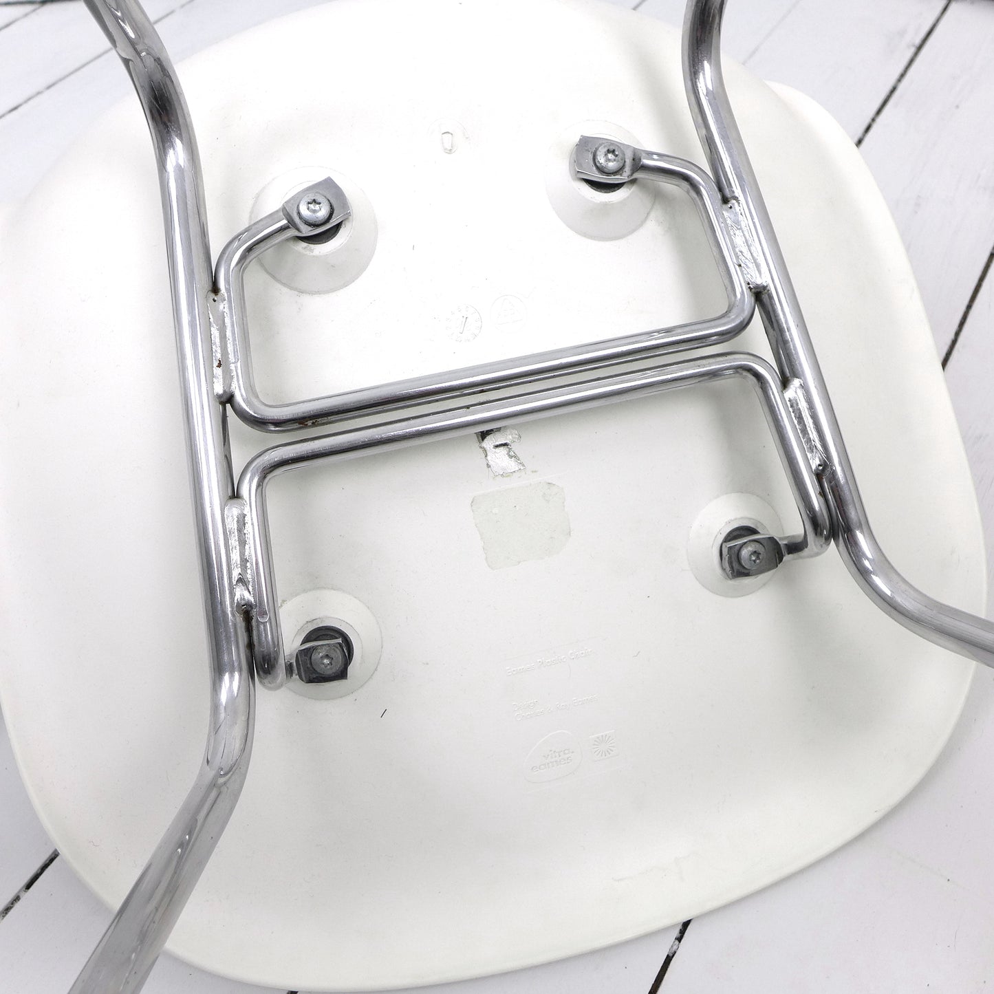 Pair of Eames Plastic Side Chair DSX White circa 2008