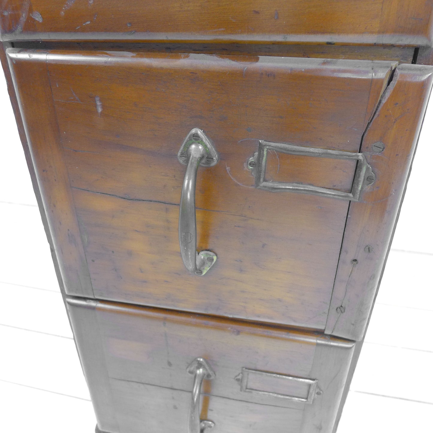 Vintage Industrial Wooden 3 Drawer Filing Cabinet / Chest of Drawers