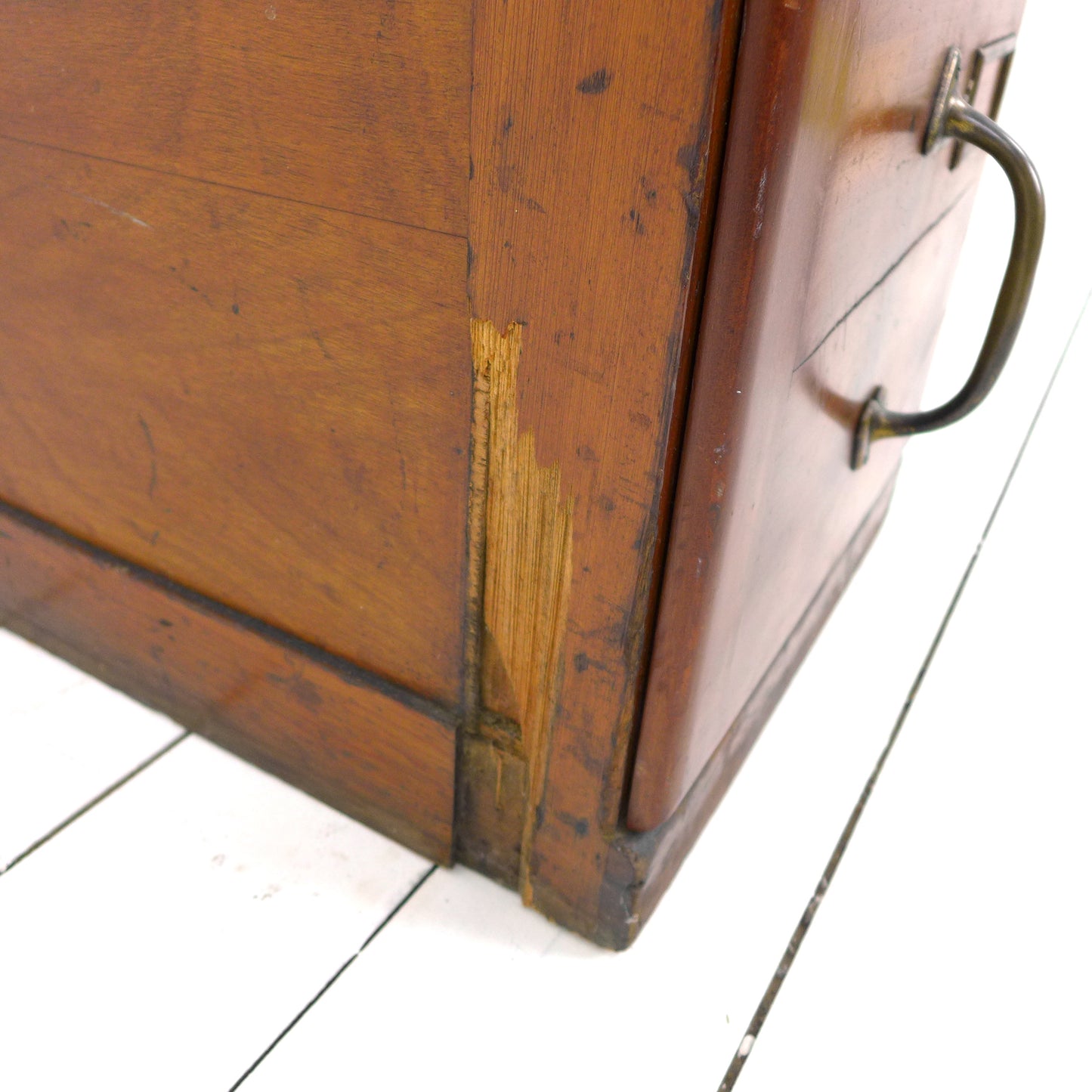 Vintage Industrial Wooden 3 Drawer Filing Cabinet / Chest of Drawers