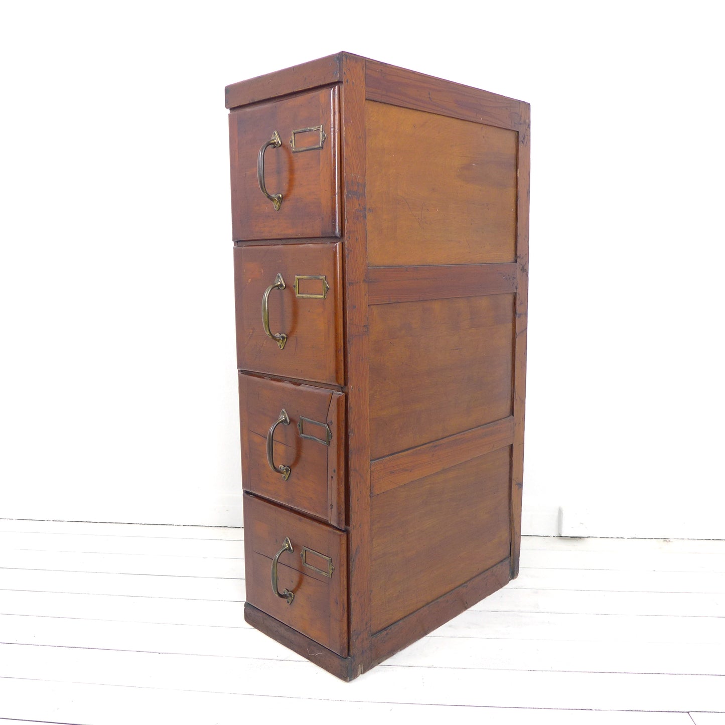 Vintage Industrial Wooden 3 Drawer Filing Cabinet / Chest of Drawers