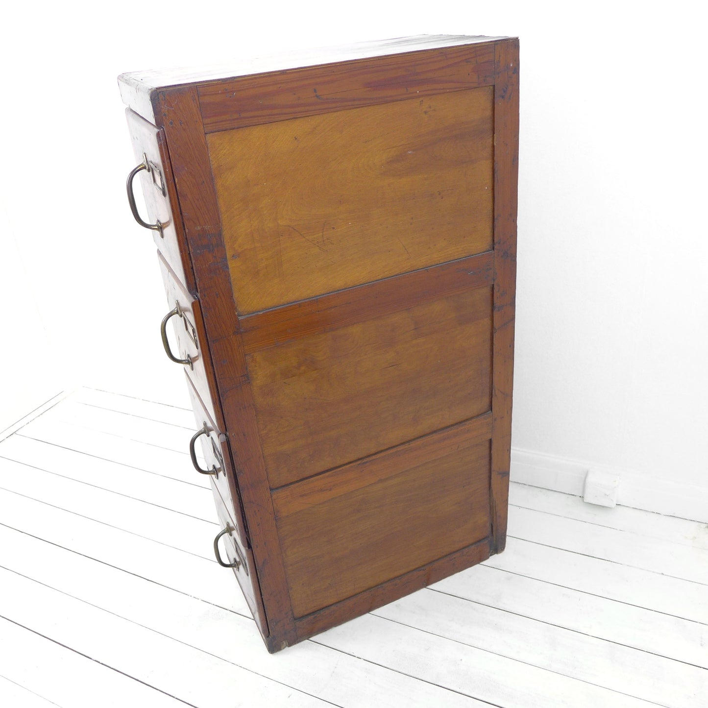 Vintage Industrial Wooden 3 Drawer Filing Cabinet / Chest of Drawers
