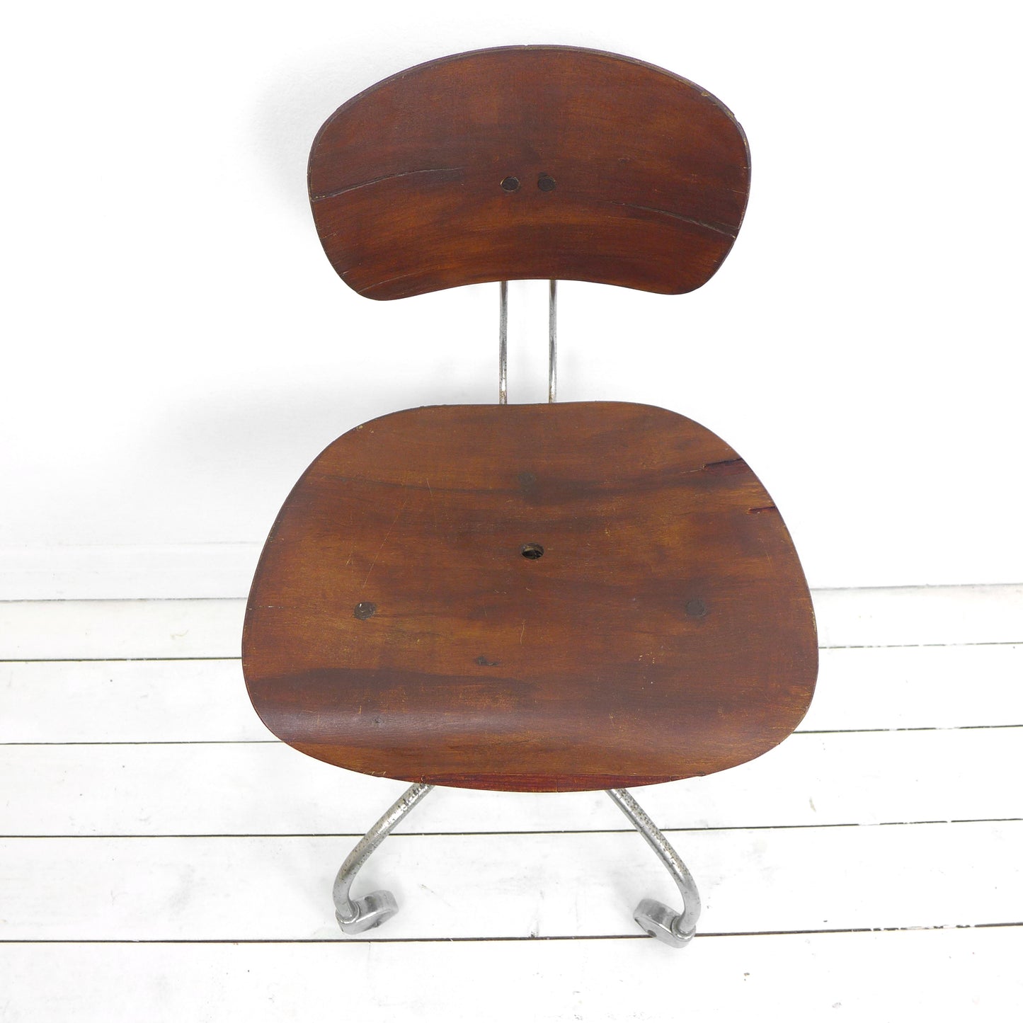 Vintage Industrial Desk Chair - Mid Century Machinist Swivel Chair