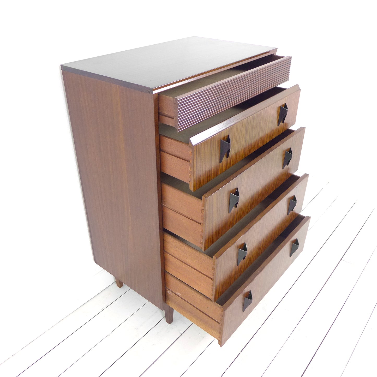 Mid Century Chest of Drawers Tallboy by Elliotts of Newbury