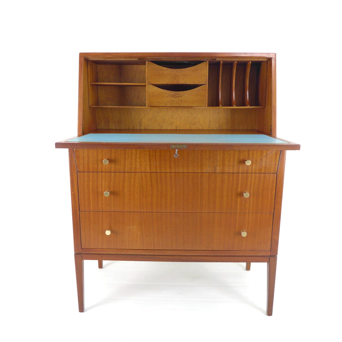 Mid Century Desk / Bureau with Leather Writing Slope - Possibly by Richard Hornby