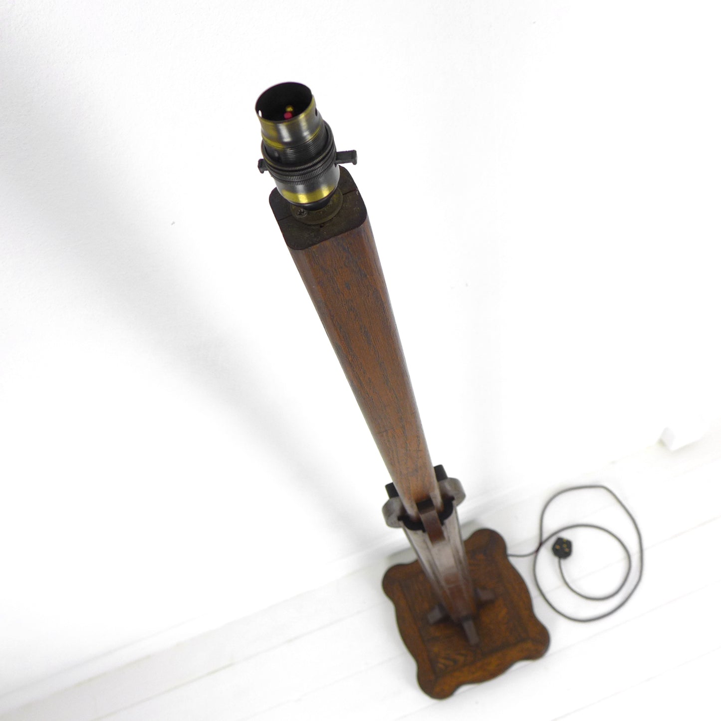 Refurbished Arts & Crafts / Art Nouveau Oak Floor Lamp / Standard Lamp Base
