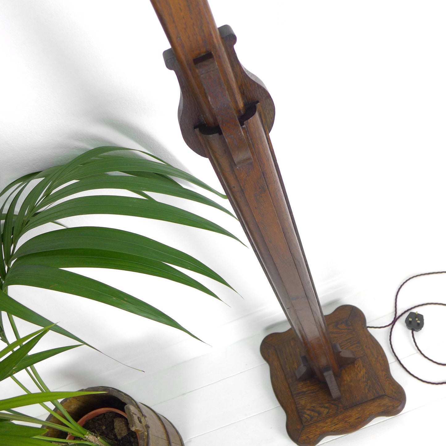 Refurbished Arts & Crafts / Art Nouveau Oak Floor Lamp / Standard Lamp Base