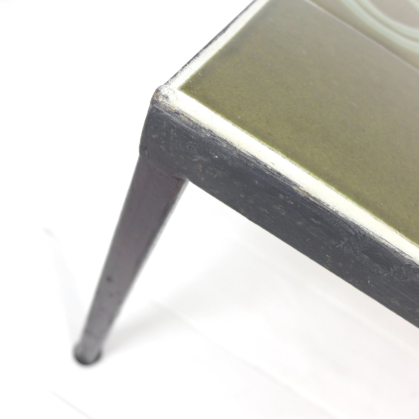 Mid Century Tile Top Coffee Table - Green Geometric Abstract Designs