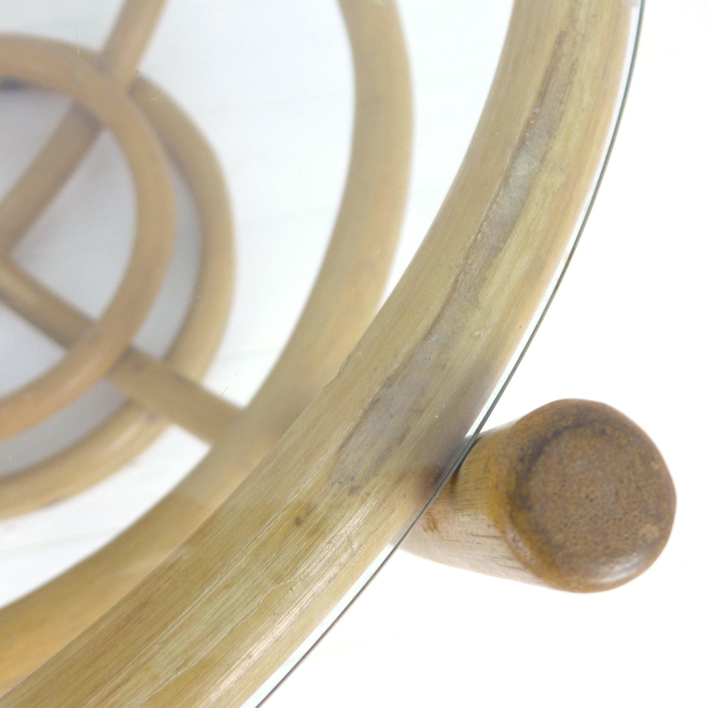 Mid Century Bamboo & Glass Coffee Table by Angraves