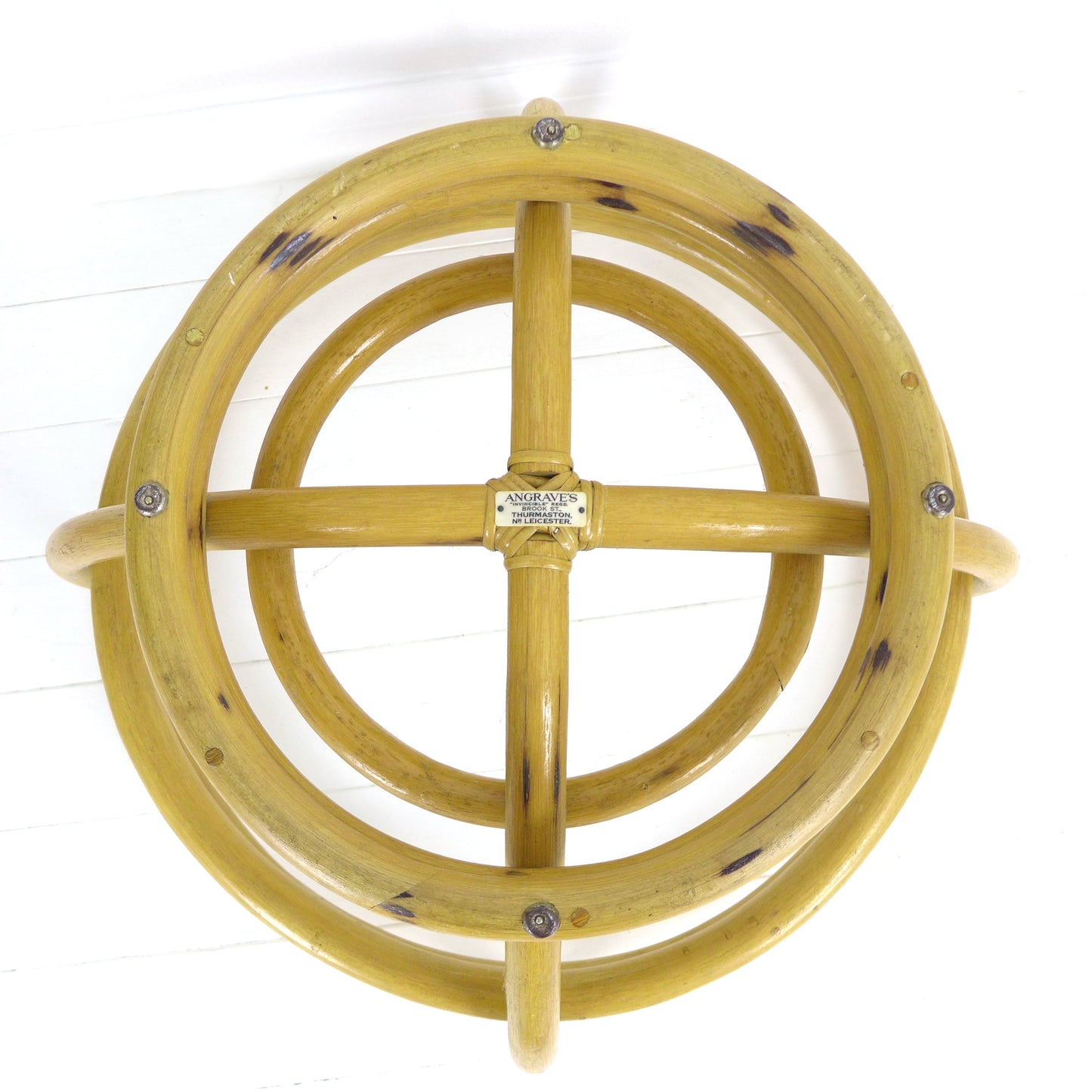Mid Century Bamboo & Glass Coffee Table by Angraves