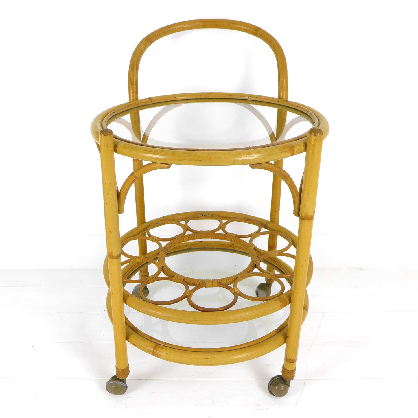 Mid Century Bamboo Drinks Trolley / Bar Cart by Angraves