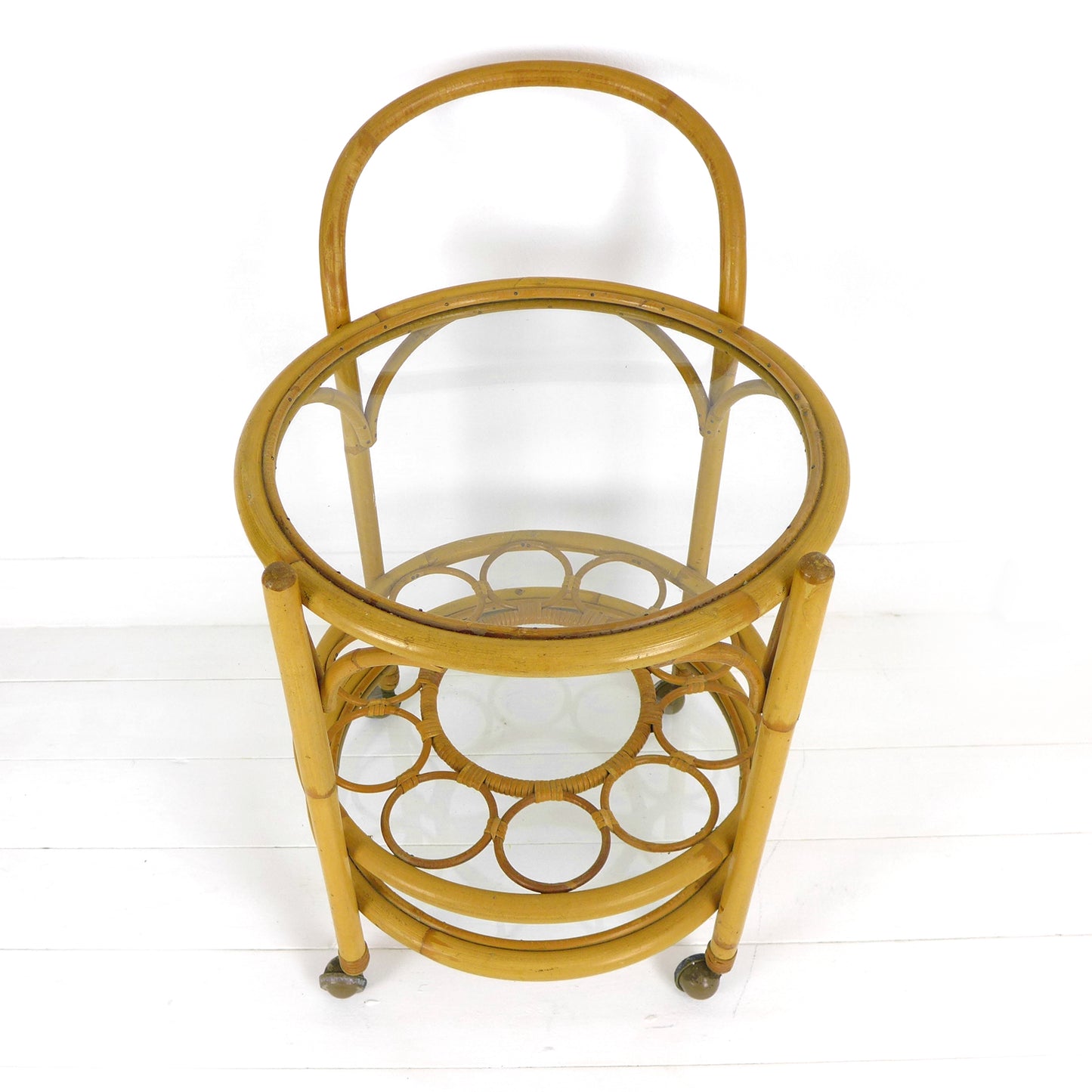 Mid Century Bamboo Drinks Trolley / Bar Cart by Angraves