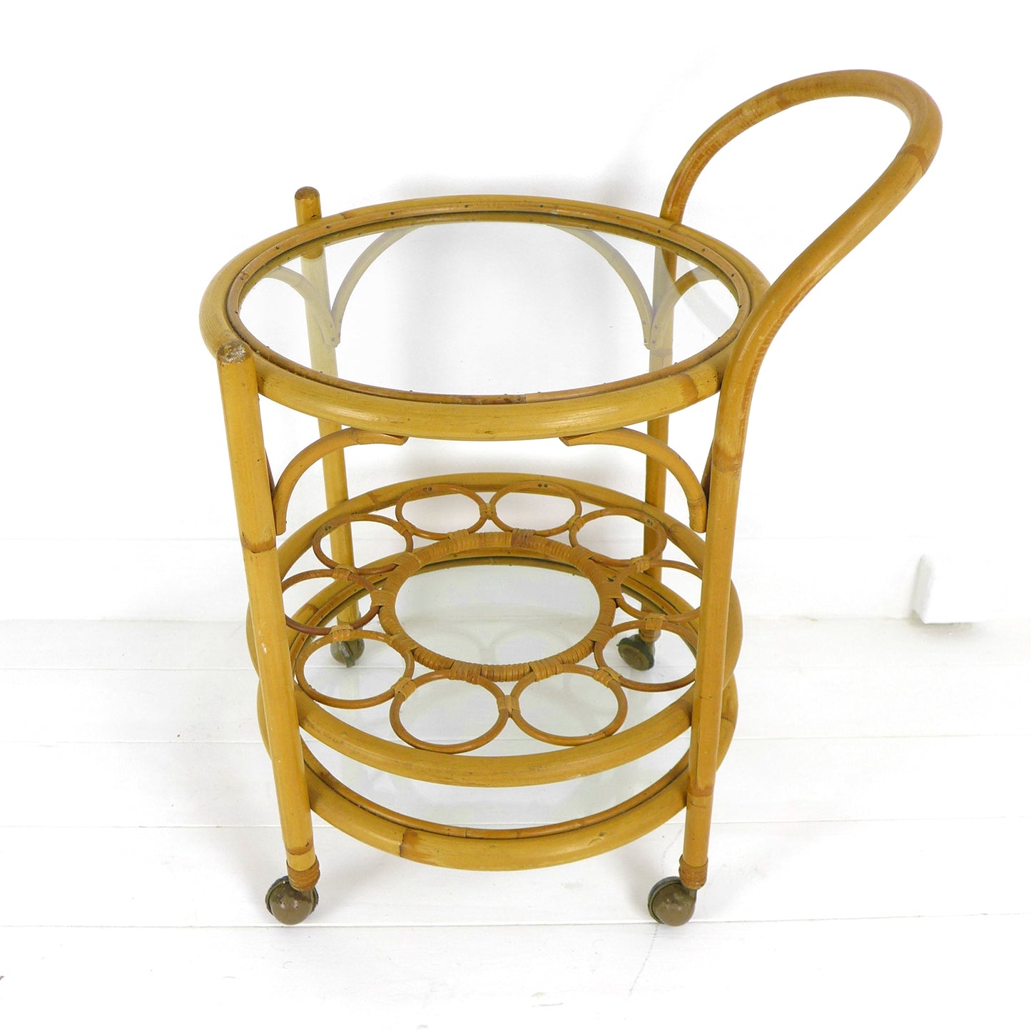 Mid Century Bamboo Drinks Trolley / Bar Cart by Angraves