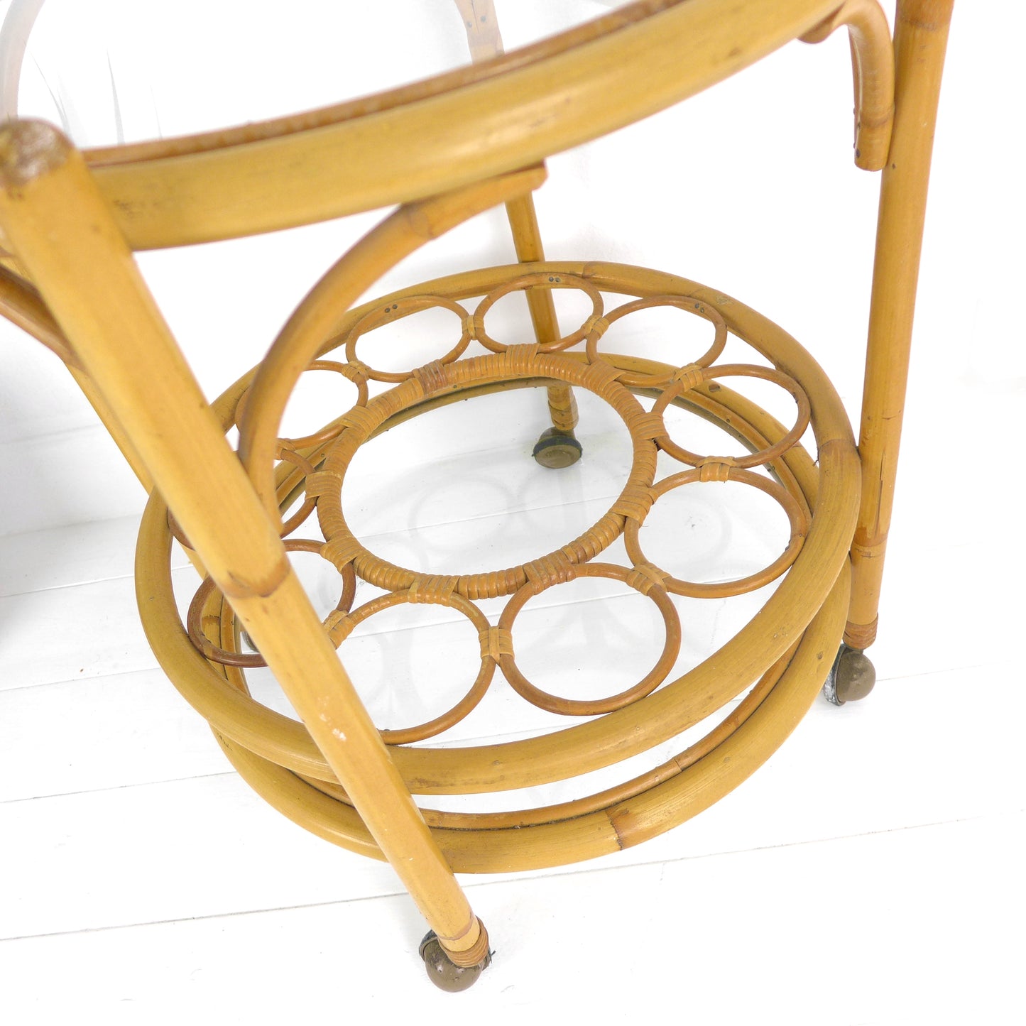 Mid Century Bamboo Drinks Trolley / Bar Cart by Angraves