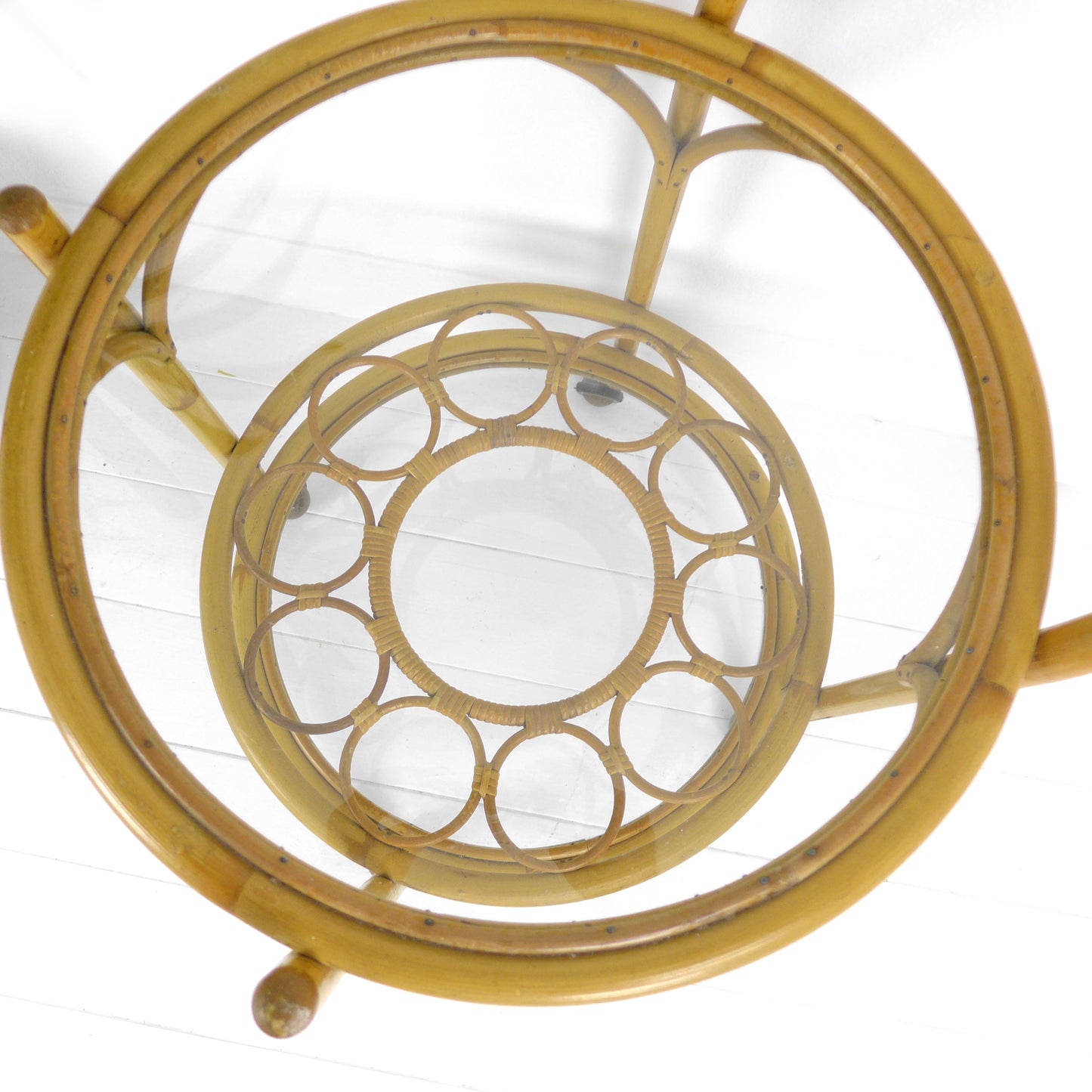 Mid Century Bamboo Drinks Trolley / Bar Cart by Angraves