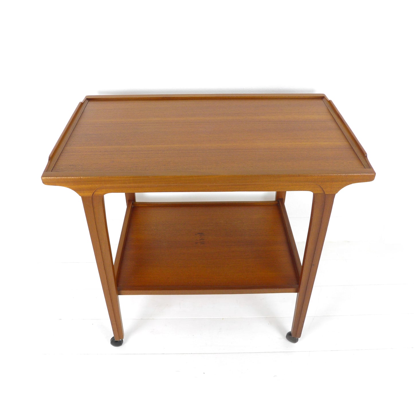 Mid Century Teak Drinks Trolley / Bar Cart / Record Player Stand Table