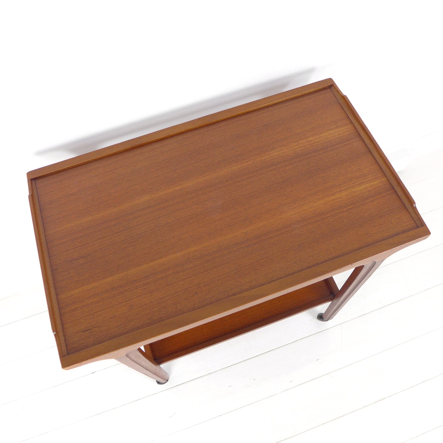 Mid Century Teak Drinks Trolley / Bar Cart / Record Player Stand Table