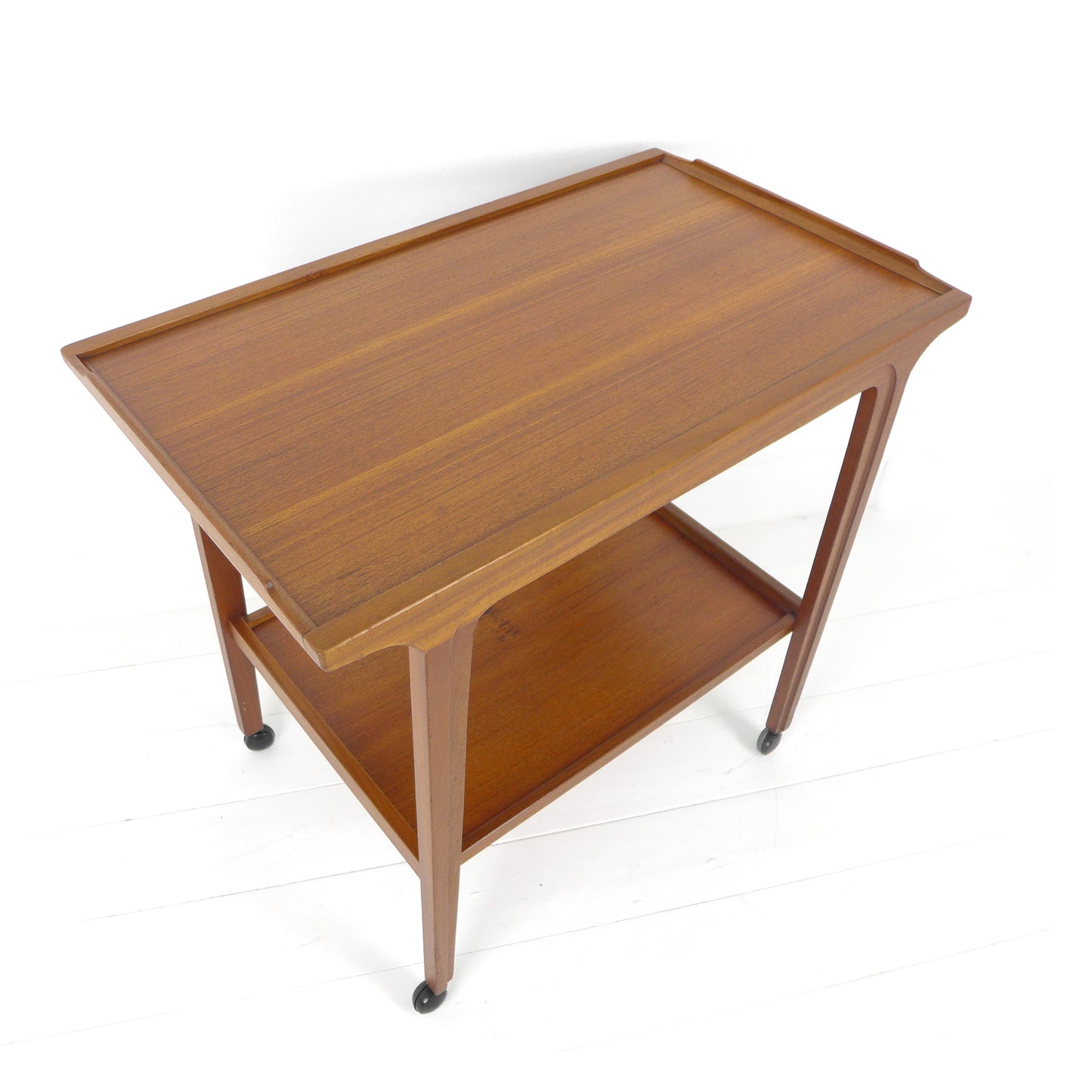 Mid Century Teak Drinks Trolley / Bar Cart / Record Player Stand Table