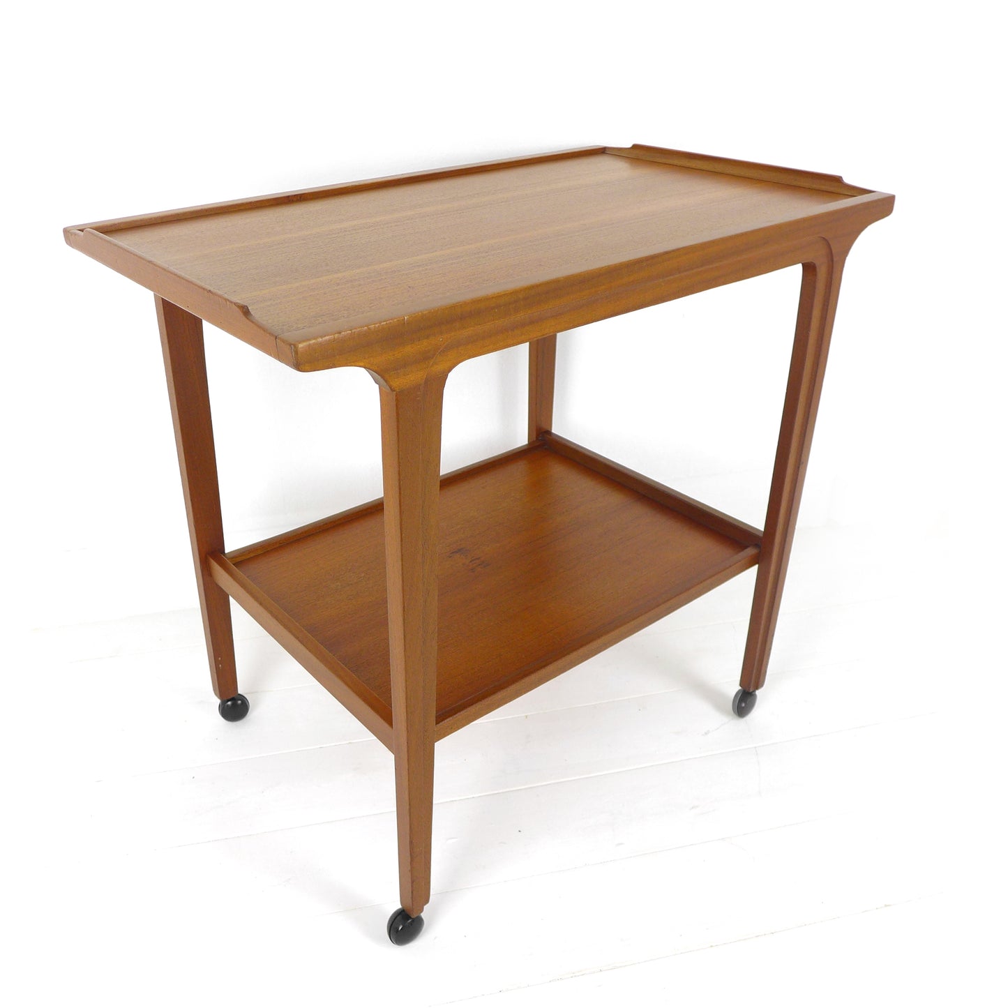Mid Century Teak Drinks Trolley / Bar Cart / Record Player Stand Table