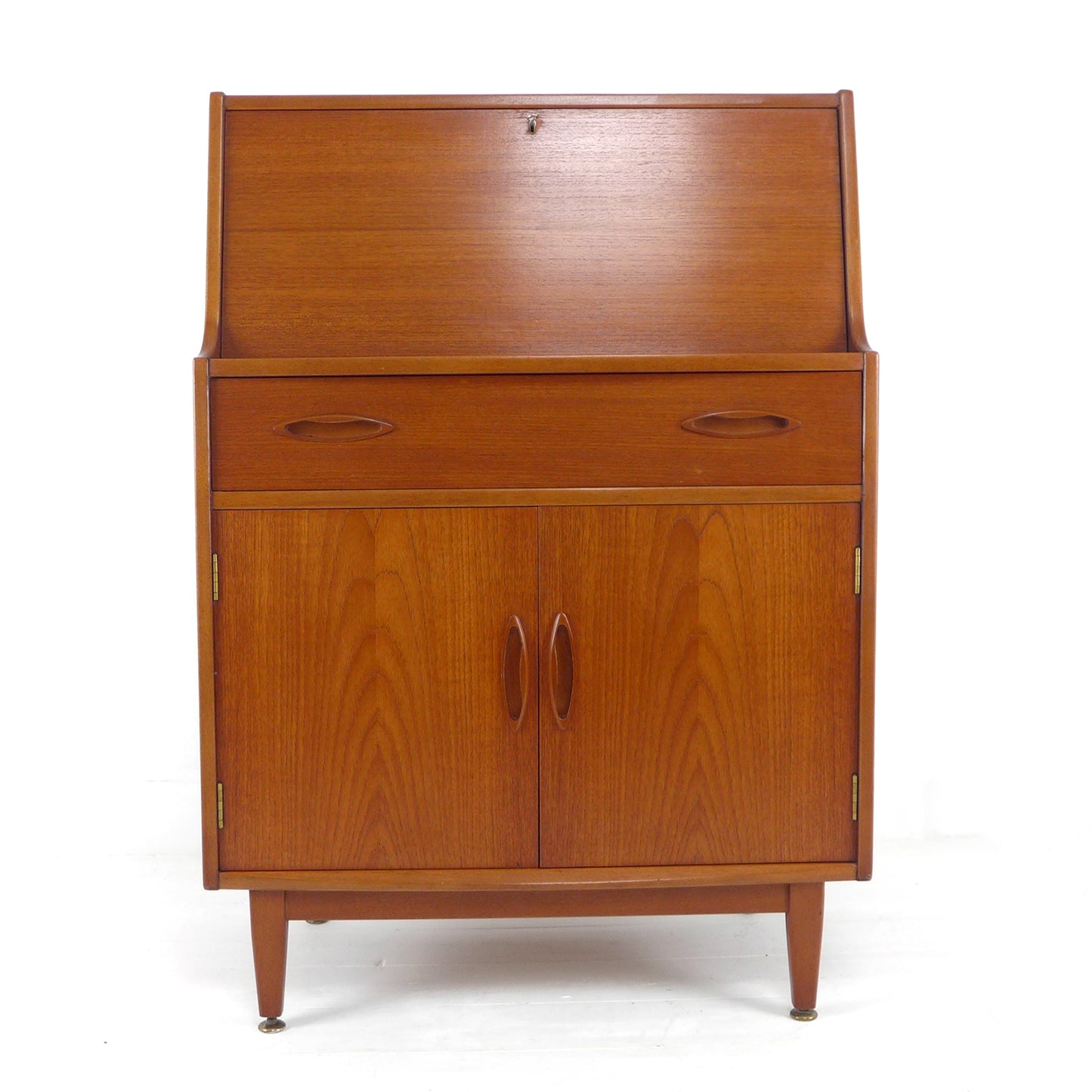 Mid Century JENTIQUE Teak Desk / Writing Bureau - Home Office Station with Storage